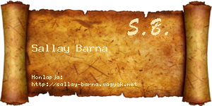 Sallay Barna névjegykártya